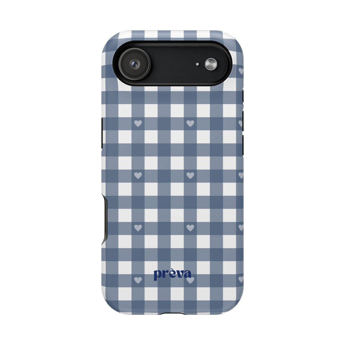 Blue Gingham Heart Phone Case