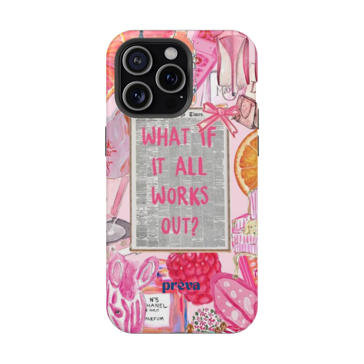 Pink "What If It All Works Out?" Collage Phone Case