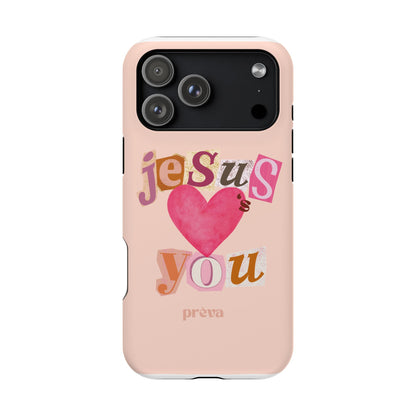 Pink Jesus Loves You Phone Case