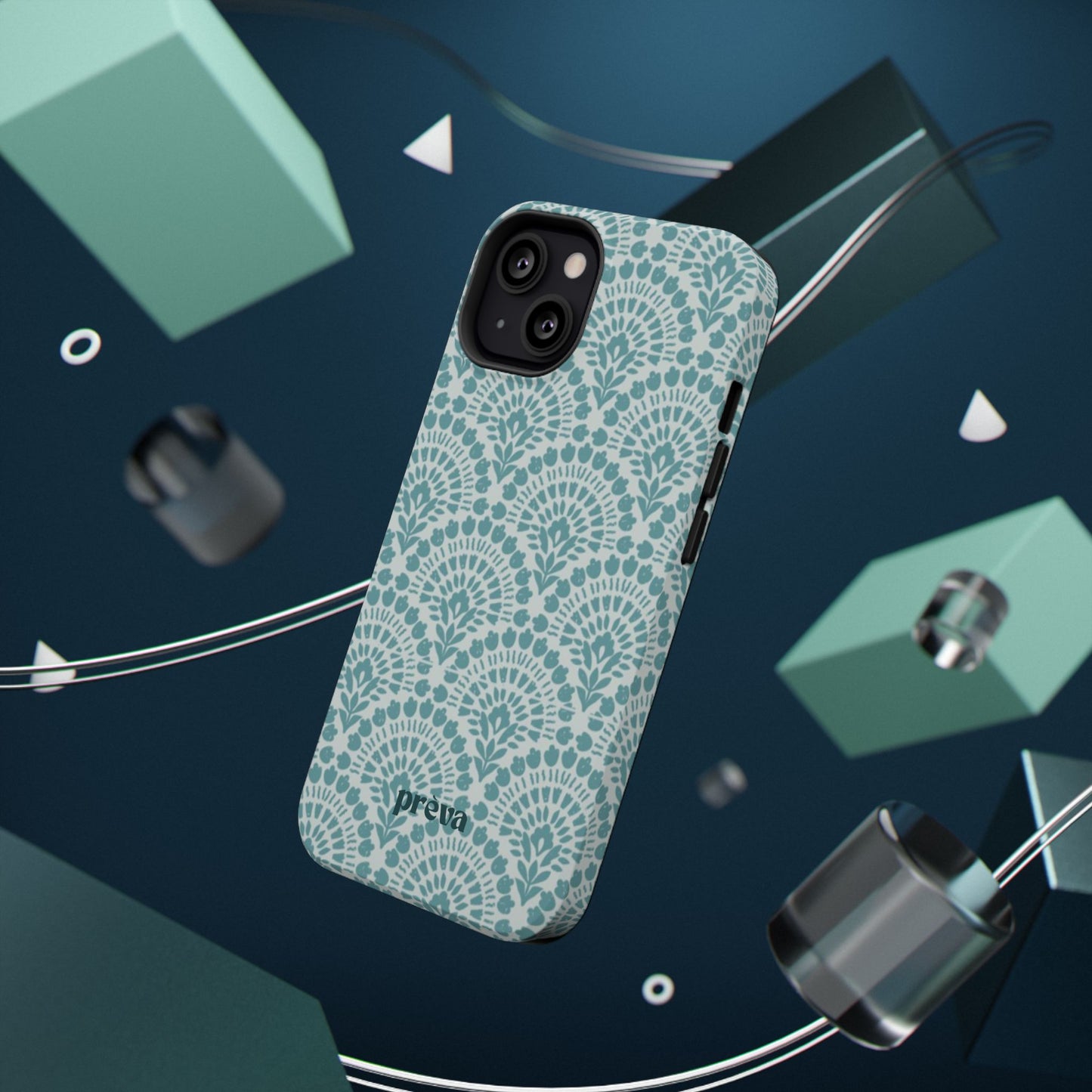 Aqua Lace Pattern Phone Case