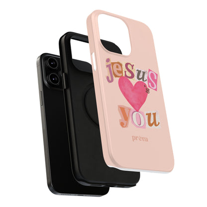 Pink Jesus Loves You Phone Case