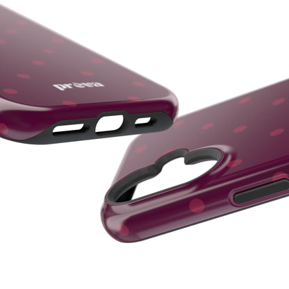 Maroon Polka Dots Phone Case