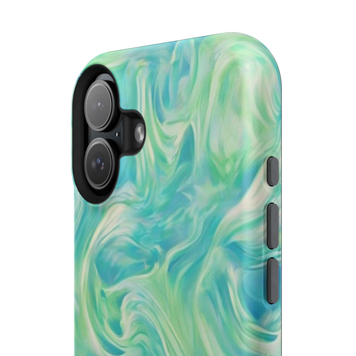 Impact-Resistant Phone Case — Teal Green Marble Swirl