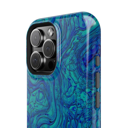 Blue Marble Impact-Resistant Phone Case — Protective Ripple Swirl Design