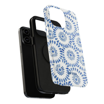 Blue Floral Spiral Phone Case