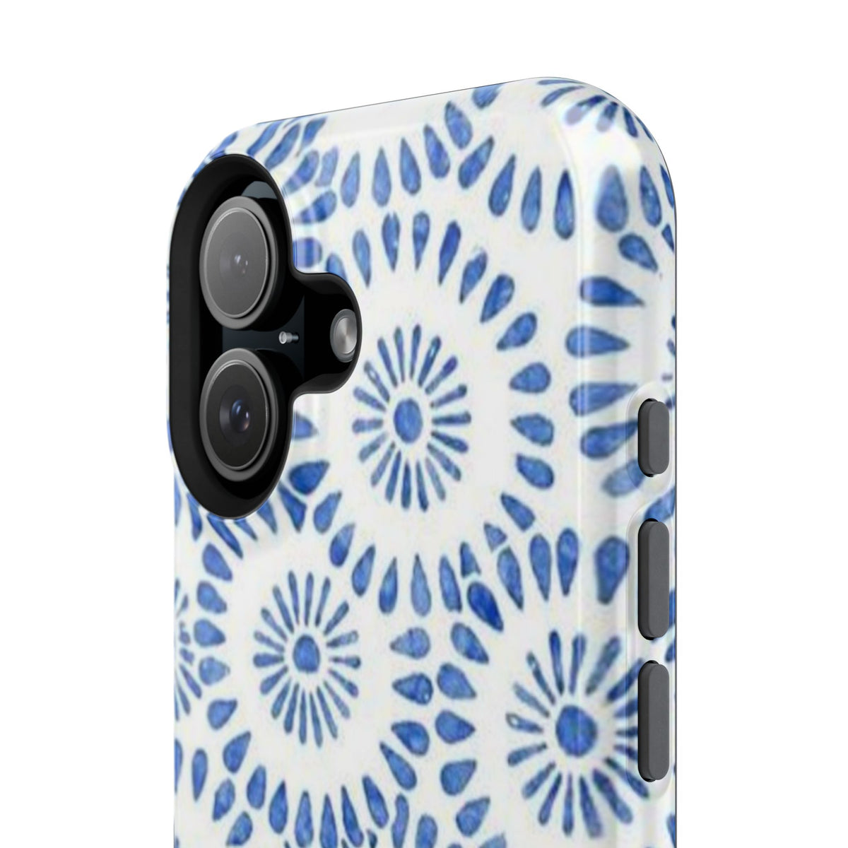 Blue Floral Spiral Phone Case