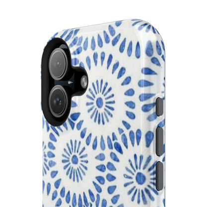 Blue Floral Spiral Phone Case
