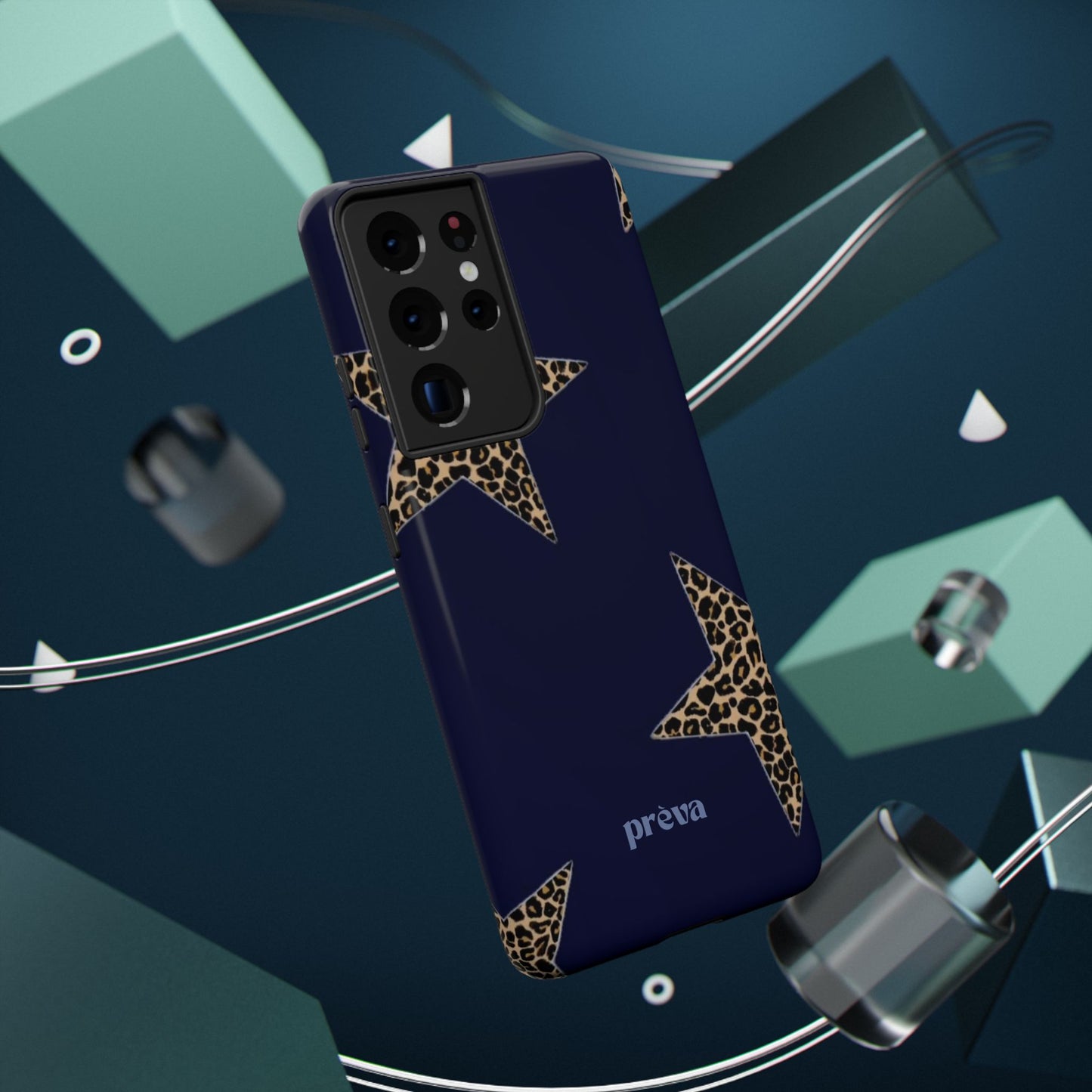 Navy Leopard Star Phone Case