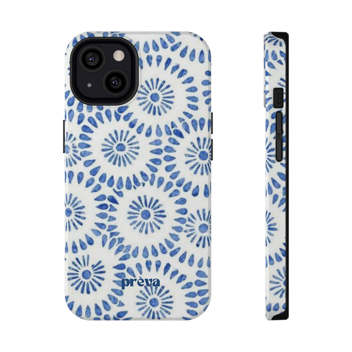Blue Floral Spiral Phone Case