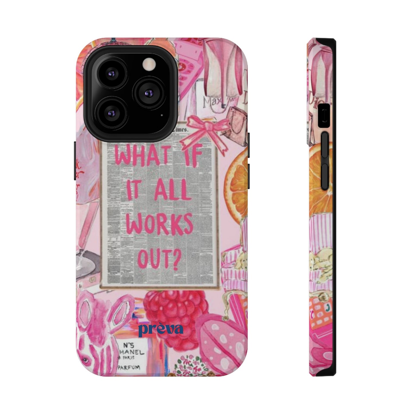 Pink "What If It All Works Out?" Collage Phone Case