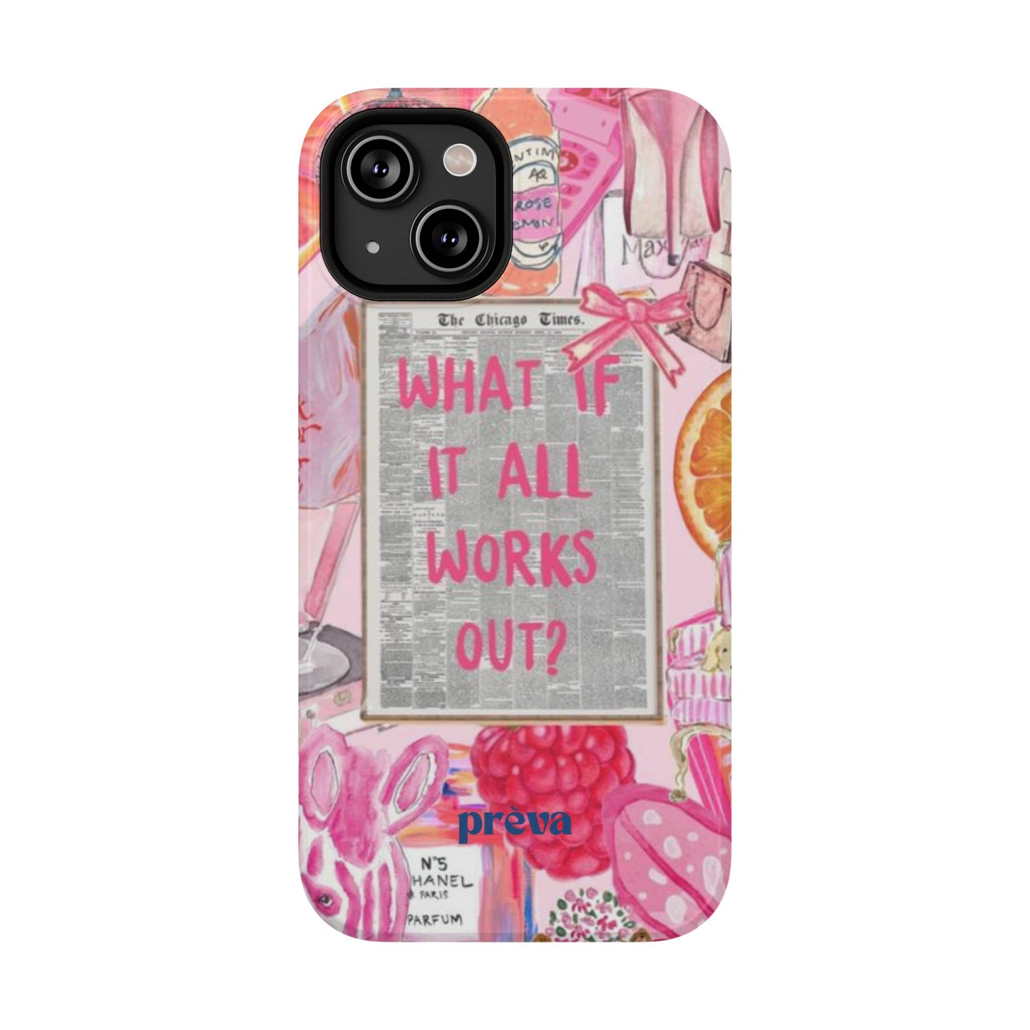 Pink "What If It All Works Out?" Collage Phone Case