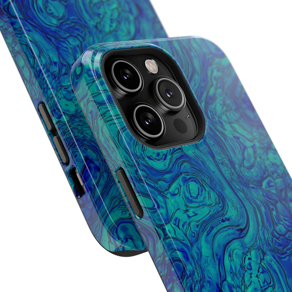 Blue Marble Impact-Resistant Phone Case — Protective Ripple Swirl Design
