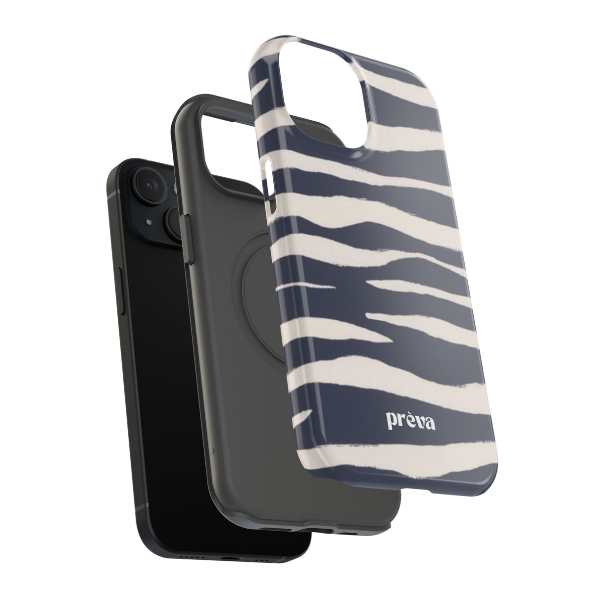 Navy & Cream Zebra Phone Case