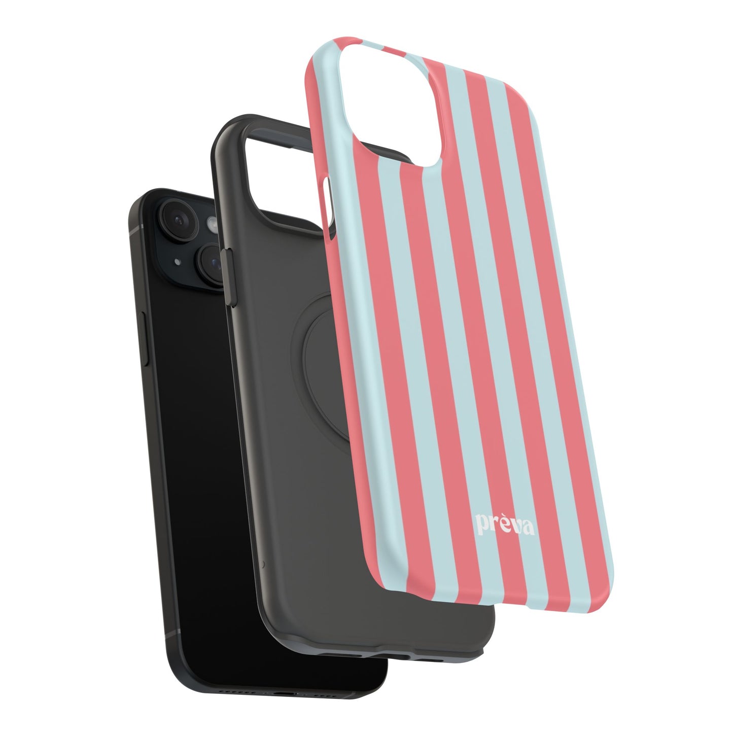 Coral & Teal Stripes Phone Case