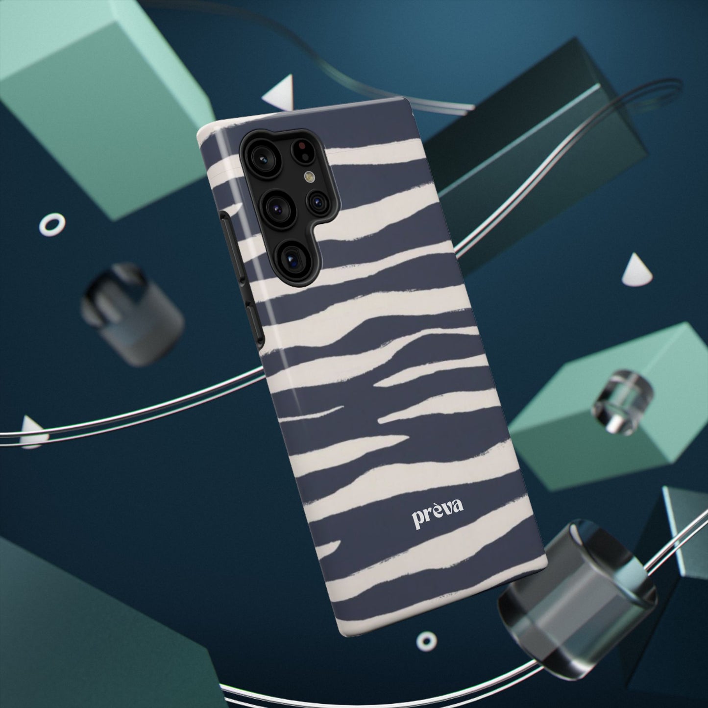 Navy & Cream Zebra Phone Case