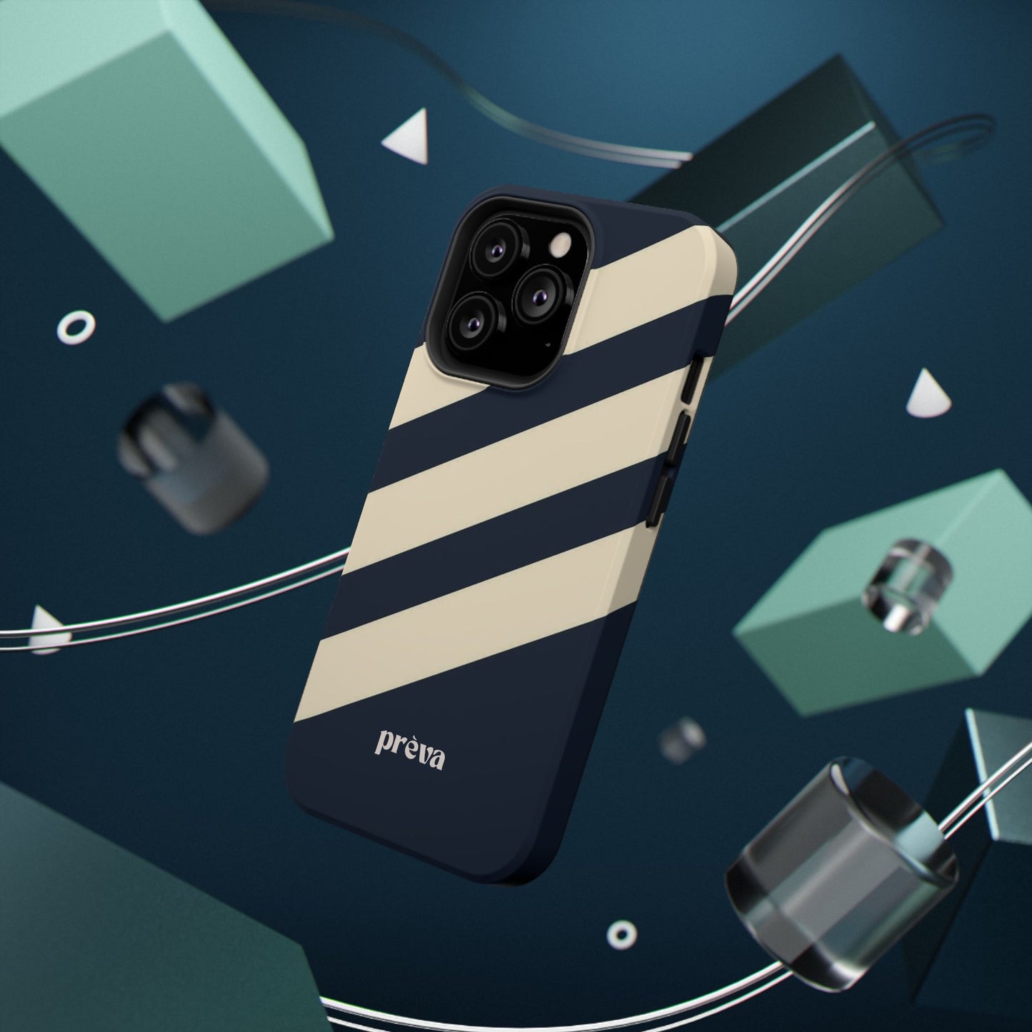 Striped Navy & Cream Phone Case