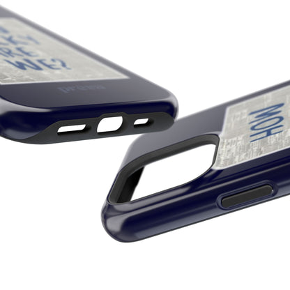 Navy How Lucky Are We Phone Case
