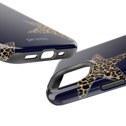 Navy Leopard Star Phone Case