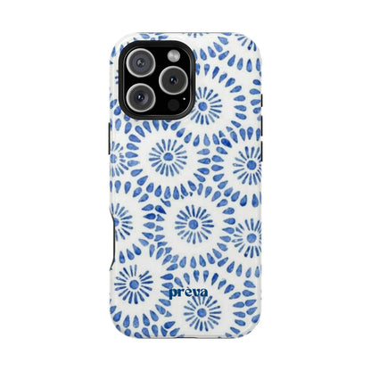 Blue Floral Spiral Phone Case