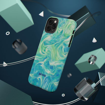 Impact-Resistant Phone Case — Teal Green Marble Swirl