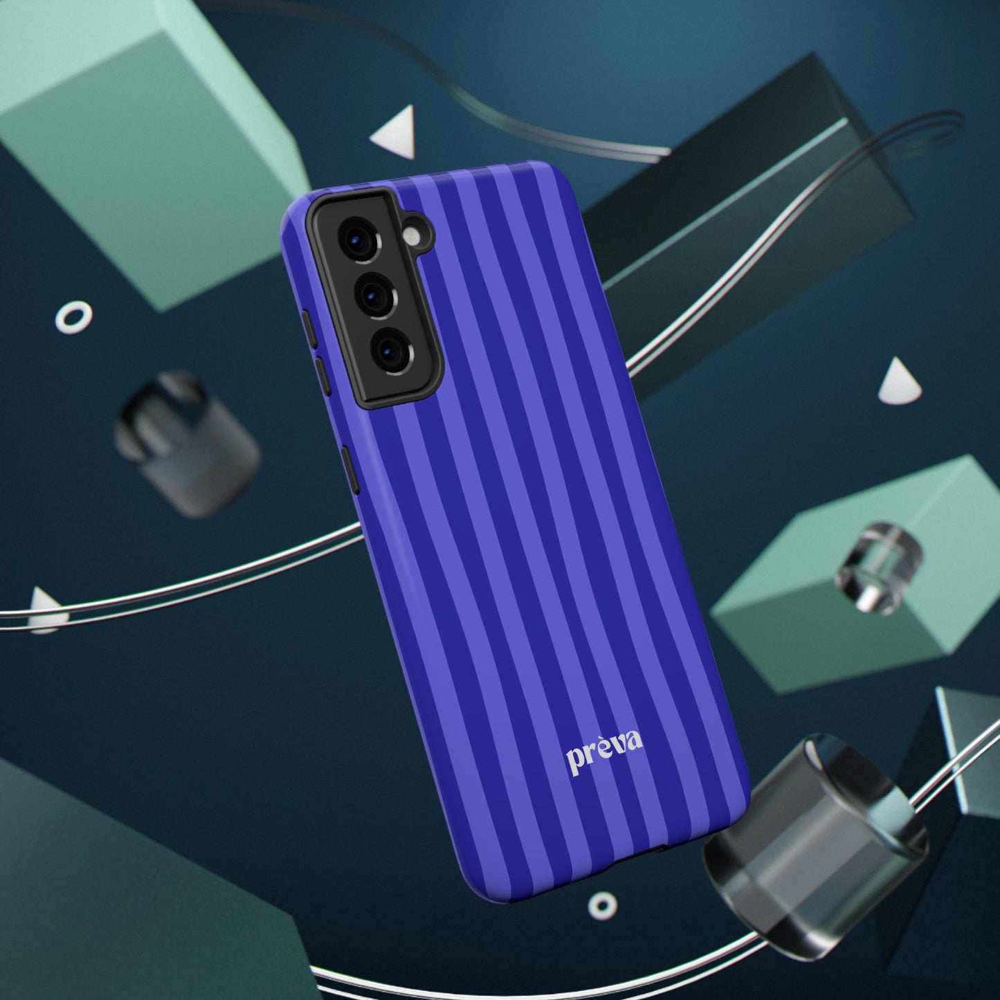 Neon Blue Stripes Phone Case