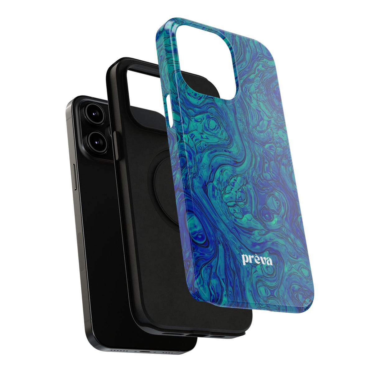 Blue Marble Impact-Resistant Phone Case — Protective Ripple Swirl Design