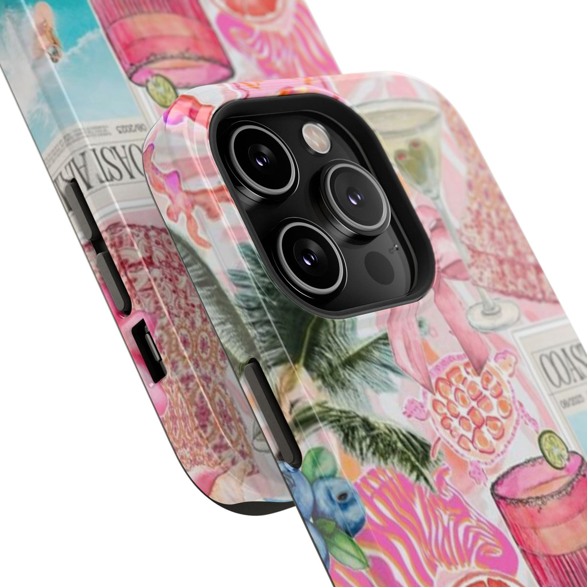 Pink Cocktail Collage Phone Case