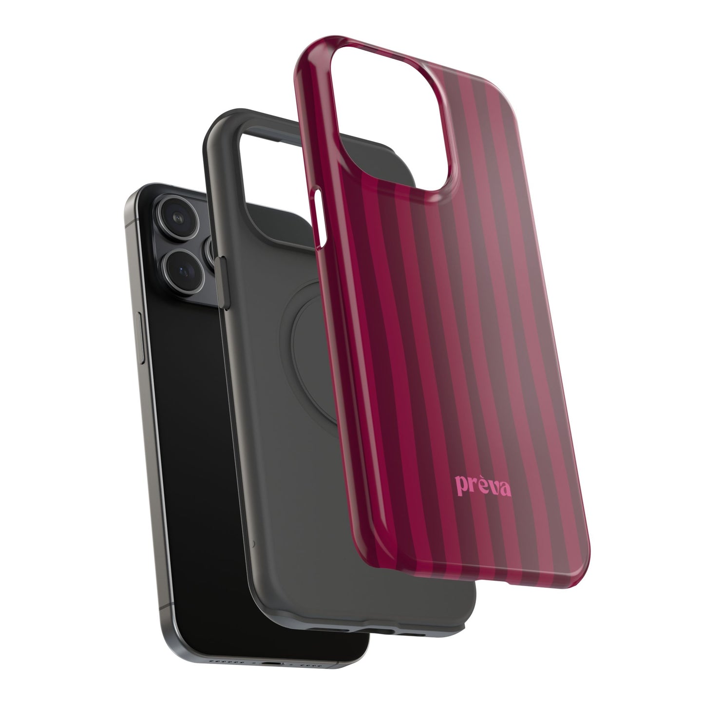 Burgandy Stripes x Ava Dudderar Phone Case