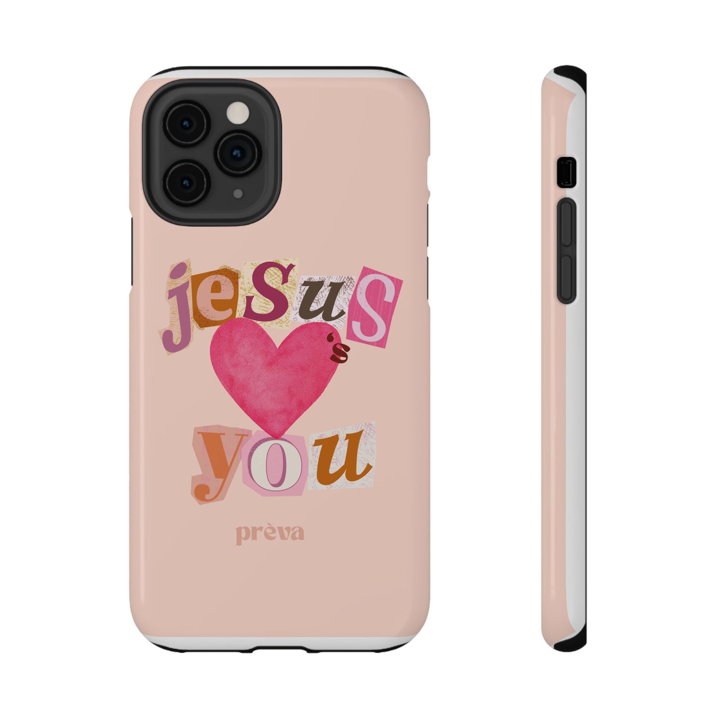 Pink Jesus Loves You Phone Case