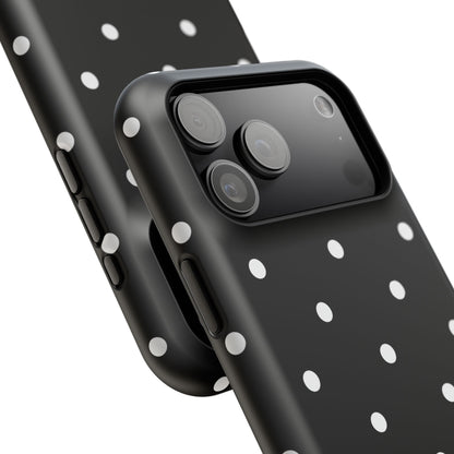Black with White Polka Dots Phone Case