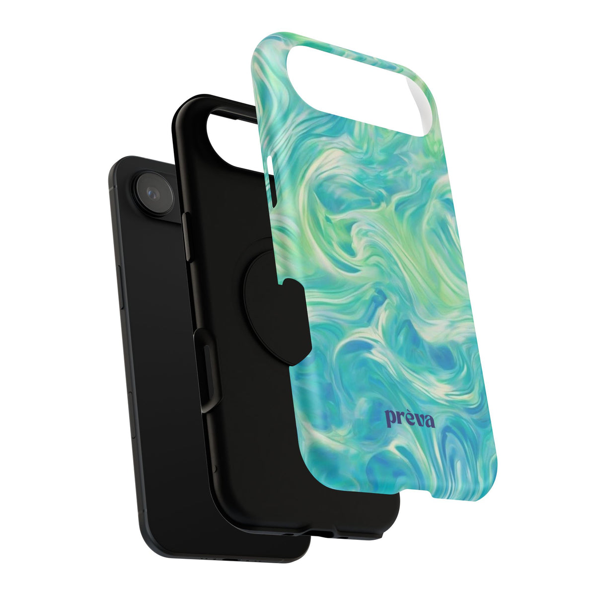 Impact-Resistant Phone Case — Teal Green Marble Swirl