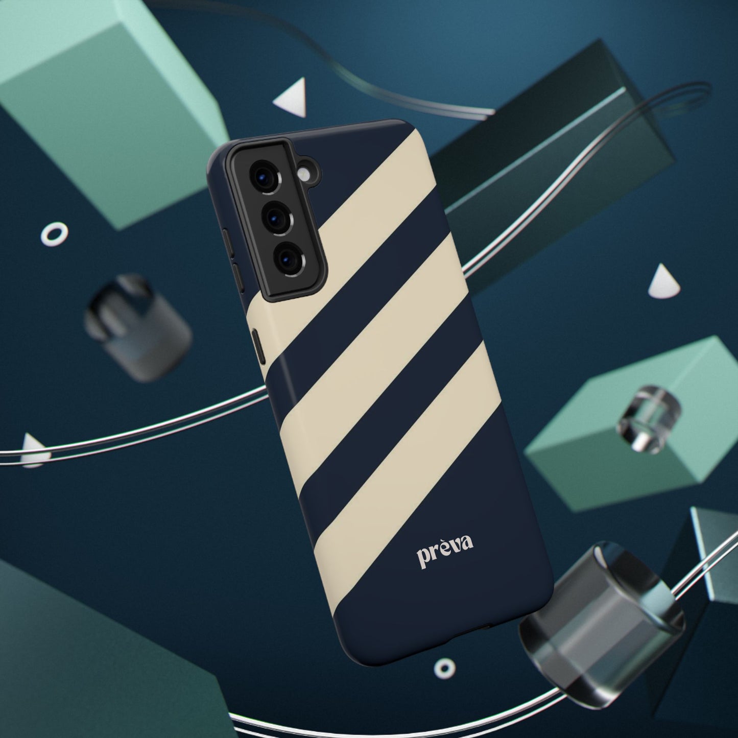 Striped Navy & Cream Phone Case