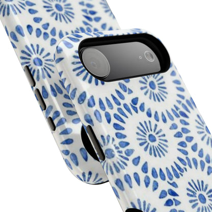 Blue Floral Spiral Phone Case