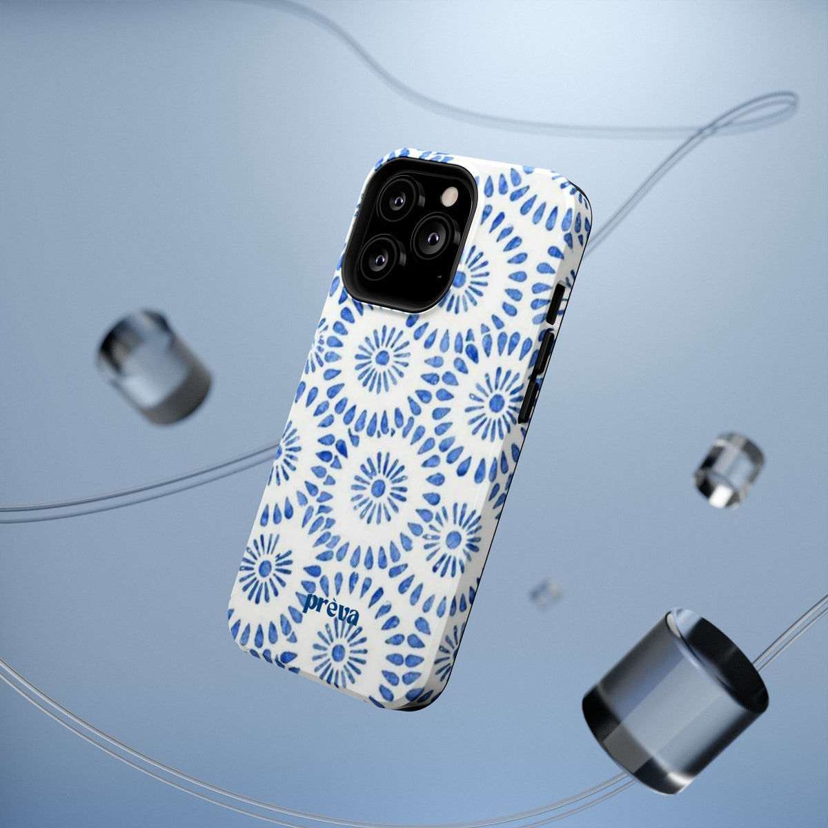 Blue Floral Spiral Phone Case