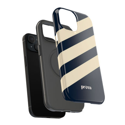 Striped Navy & Cream Phone Case
