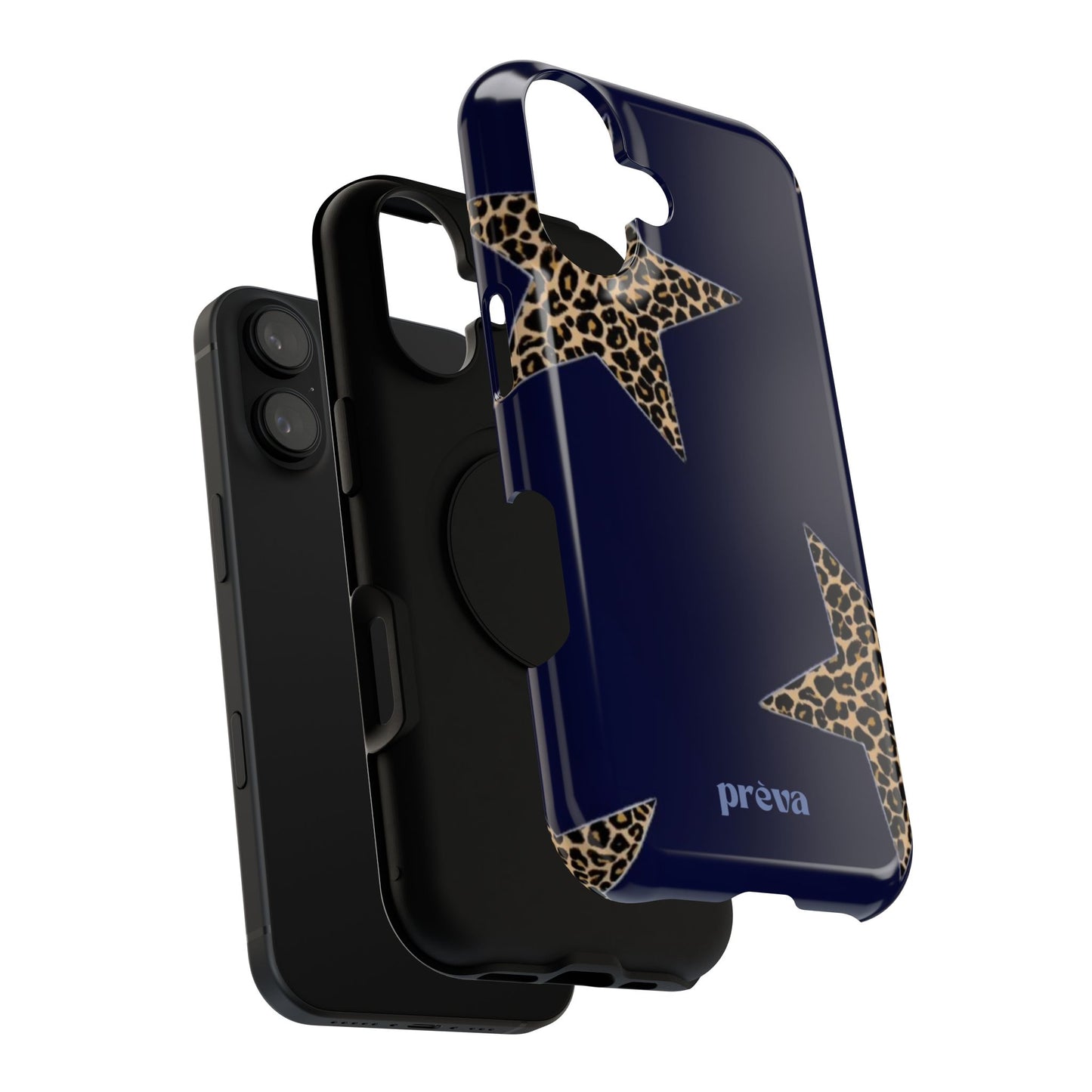 Navy Leopard Star Phone Case