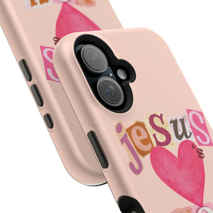 Pink Jesus Loves You Phone Case