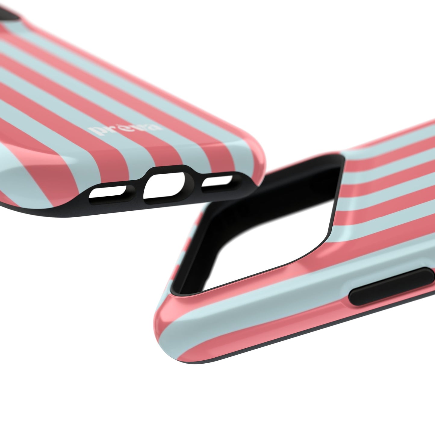 Coral & Teal Stripes Phone Case