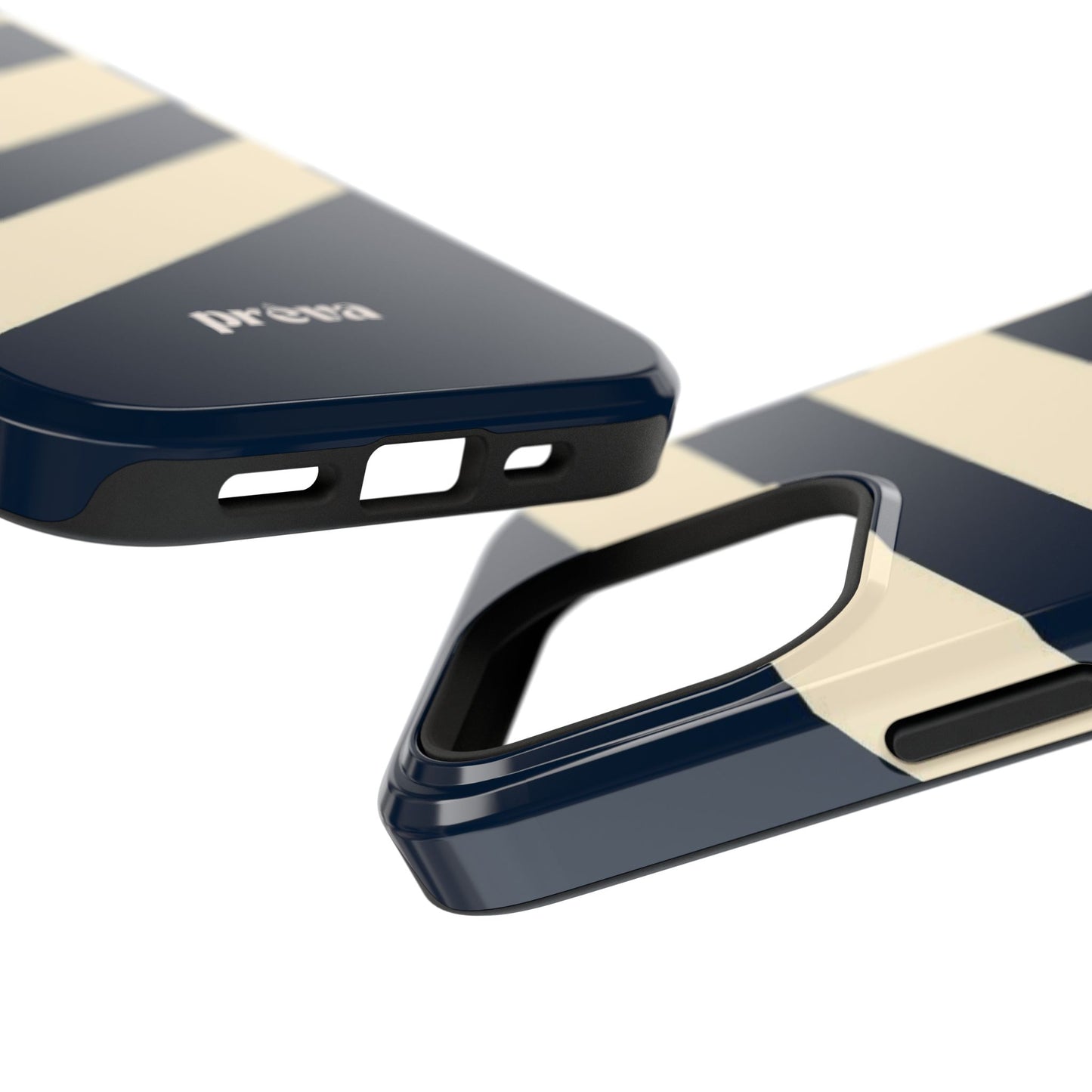 Striped Navy & Cream Phone Case