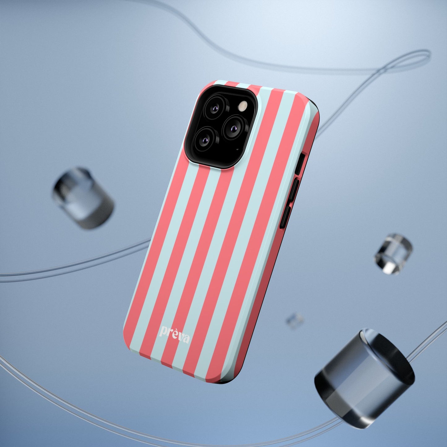 Coral & Teal Stripes Phone Case