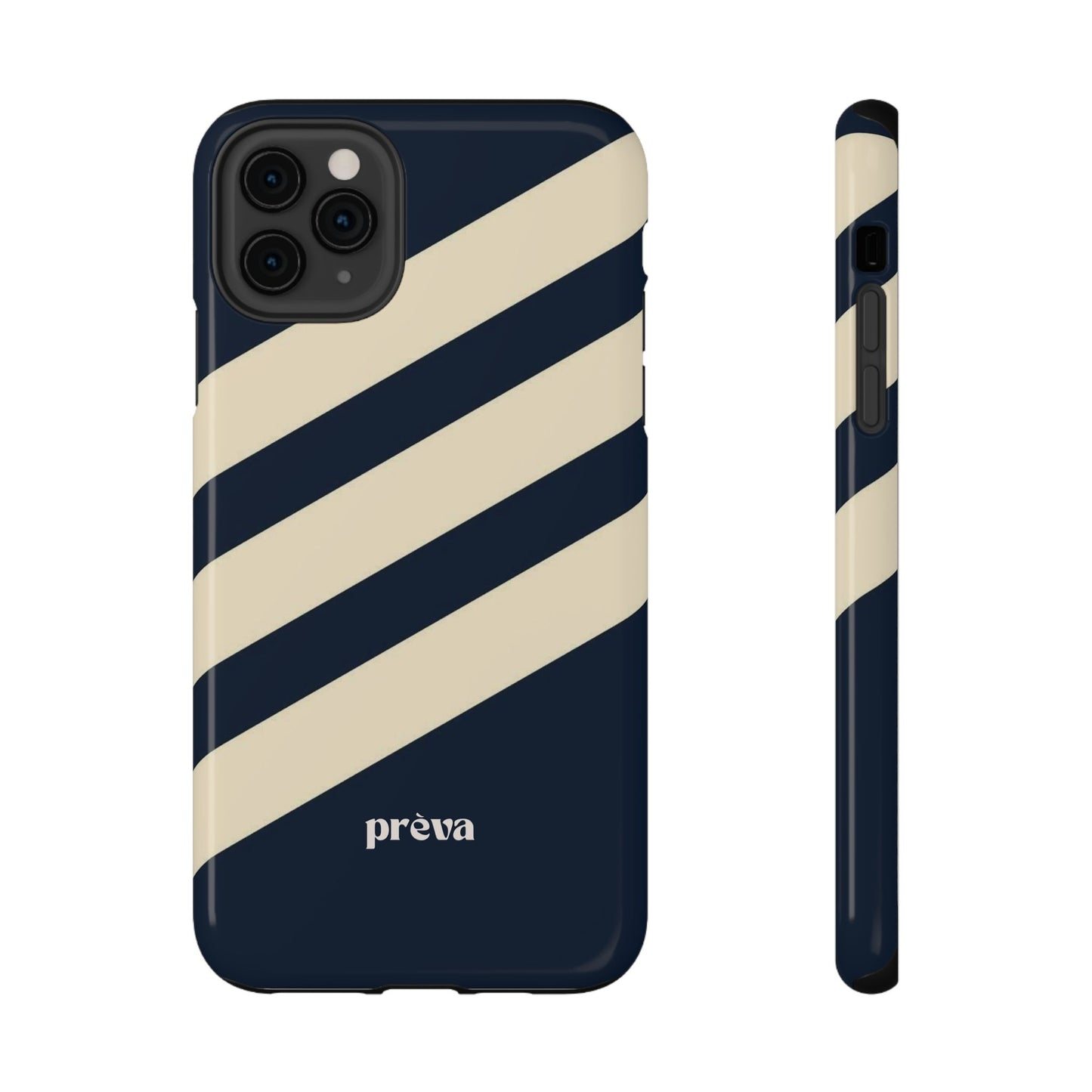 Striped Navy & Cream Phone Case