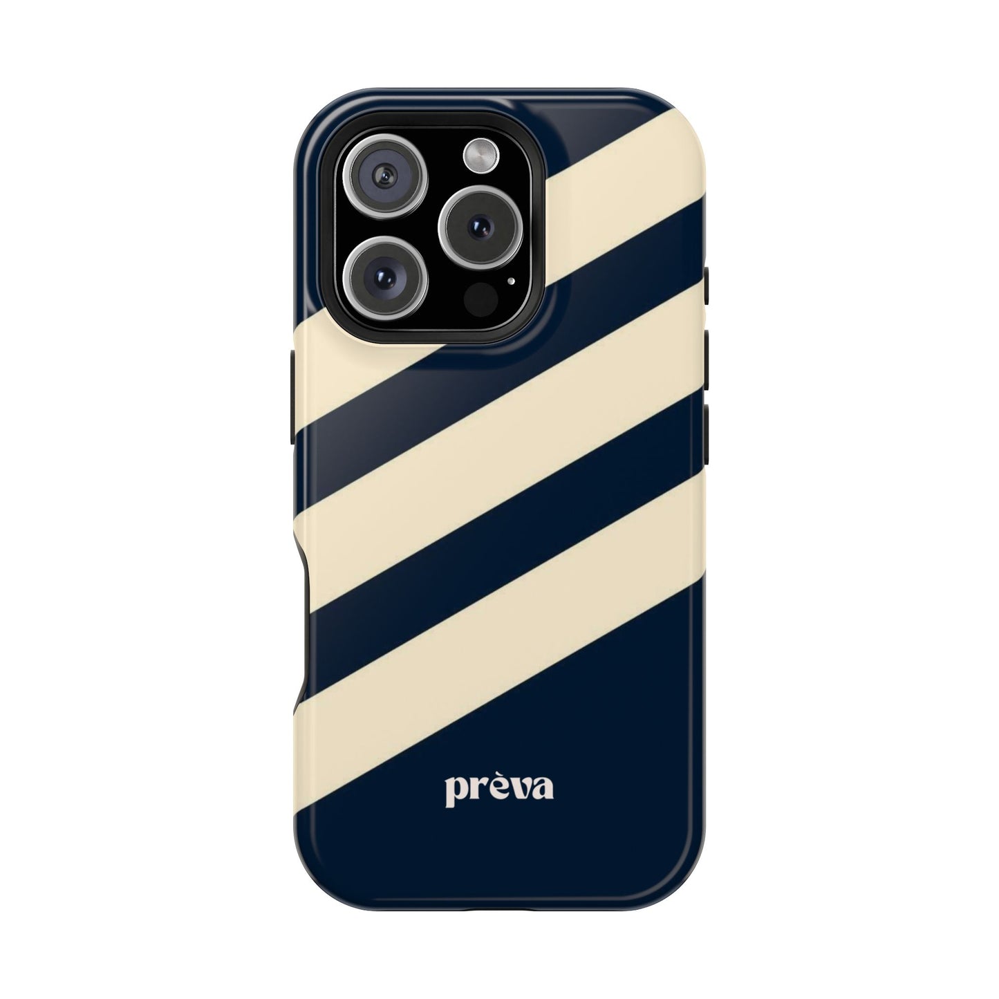 Striped Navy & Cream Phone Case