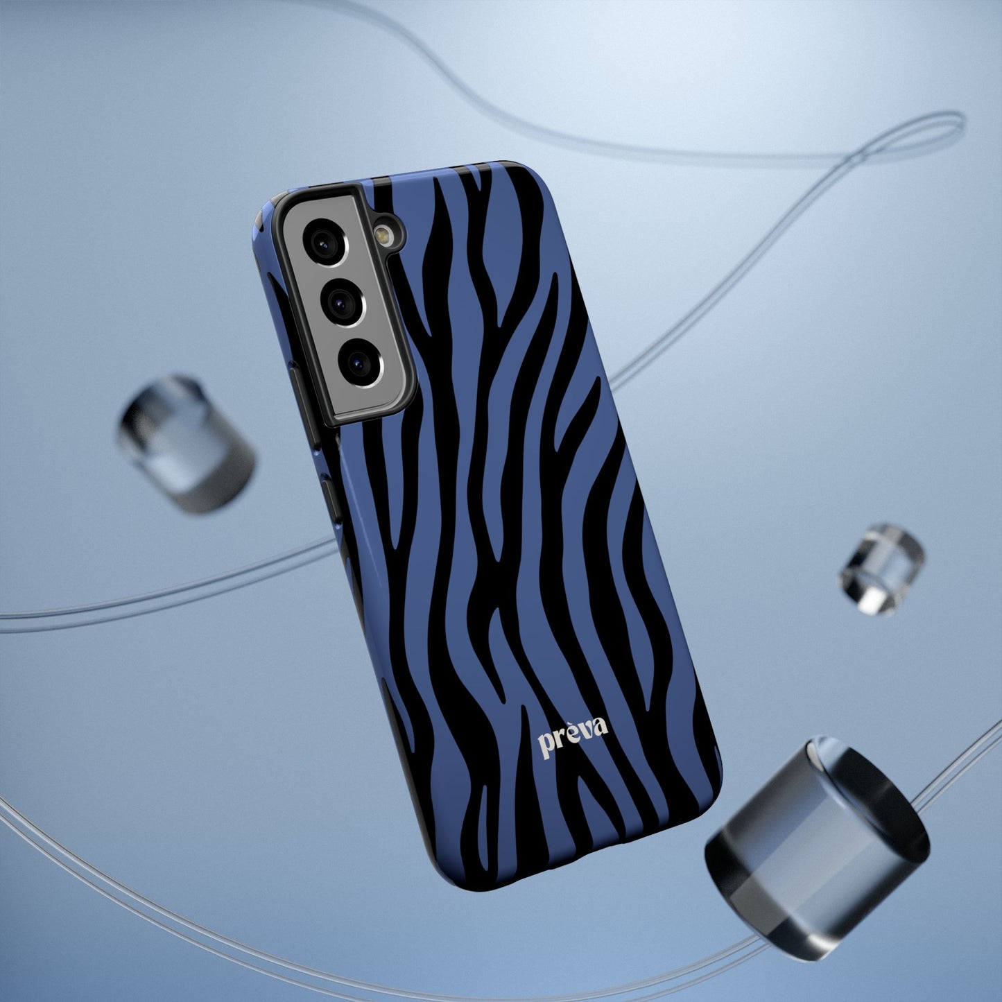 Blue & Black Zebra Stripe Phone Case