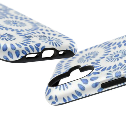 Blue Floral Spiral Phone Case
