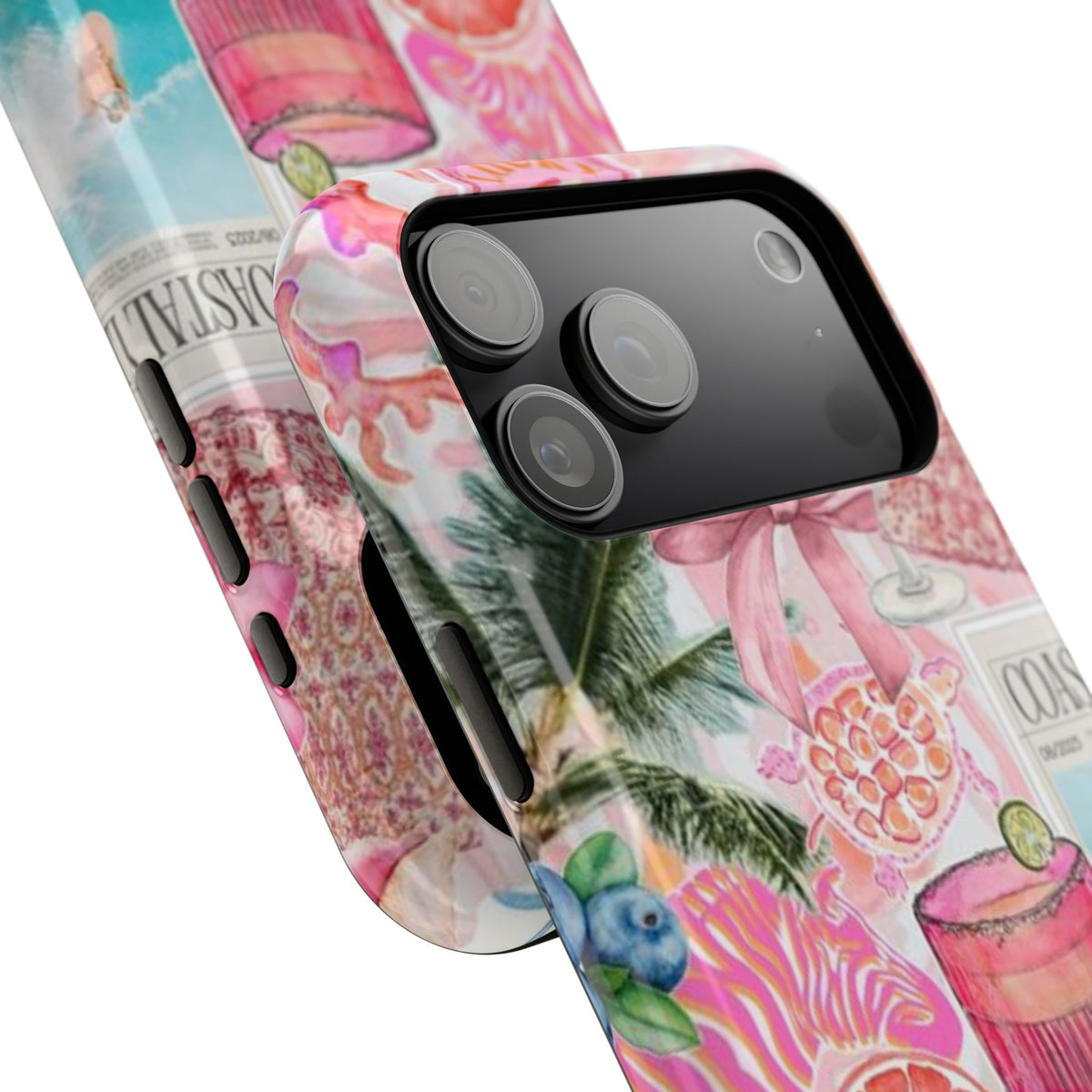 Pink Cocktail Collage Phone Case