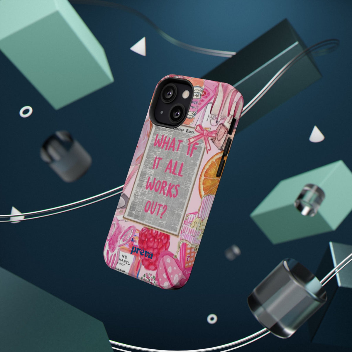 Pink "What If It All Works Out?" Collage Phone Case