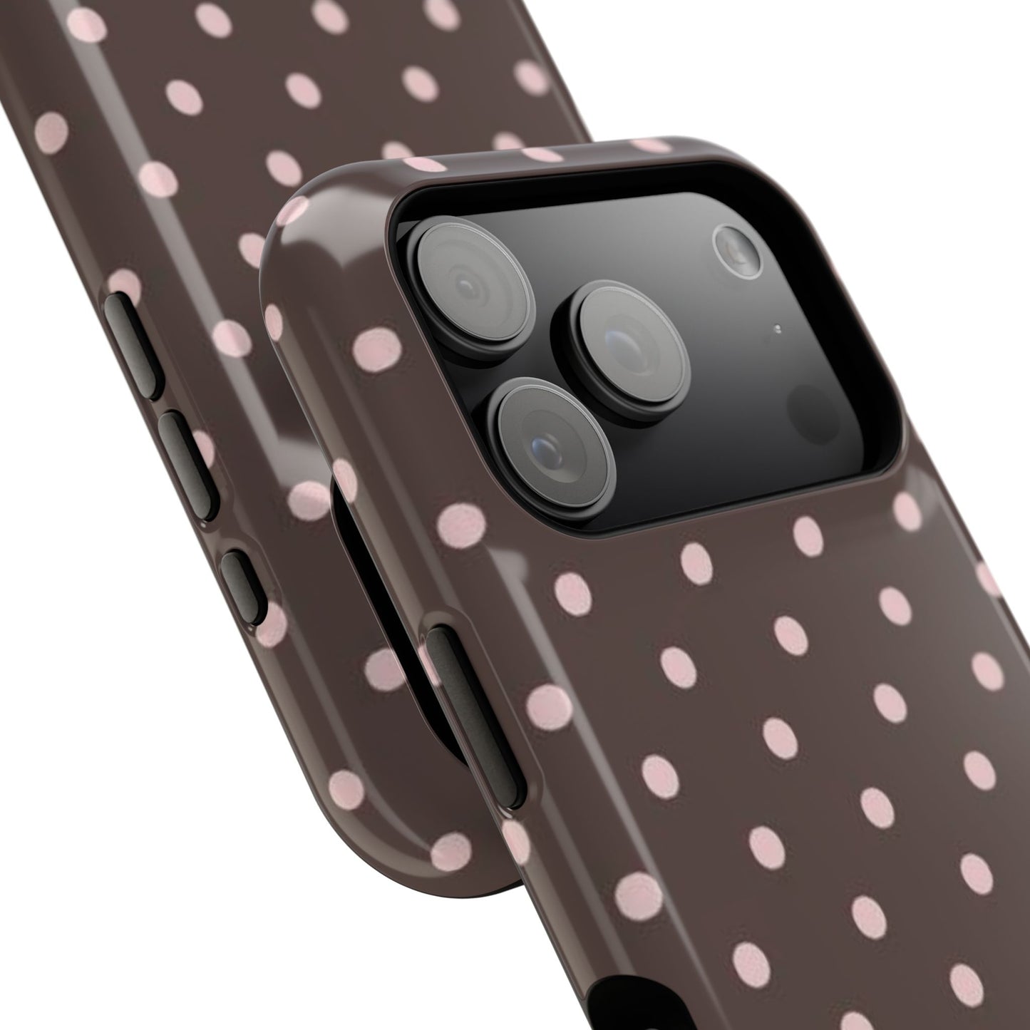 Brown and Pink Polka Dot Phone Case