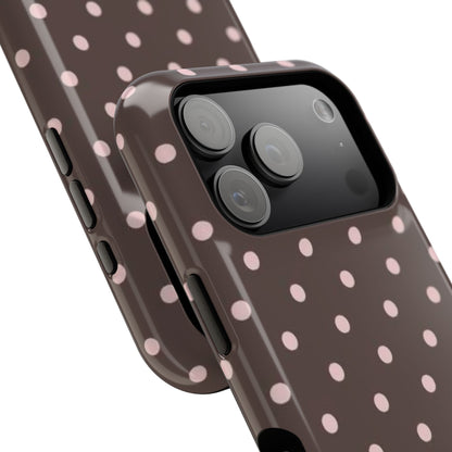 Brown and Pink Polka Dot Phone Case