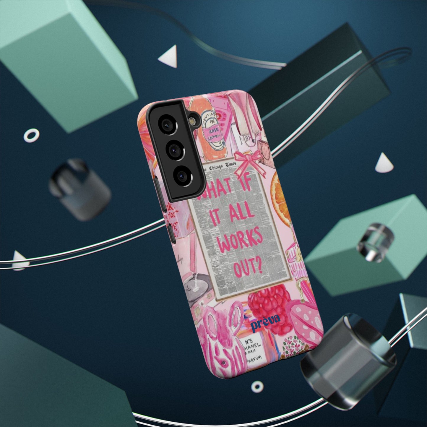 Pink "What If It All Works Out?" Collage Phone Case