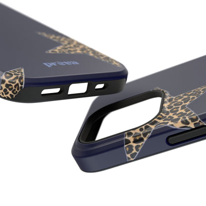 Navy Leopard Star Phone Case